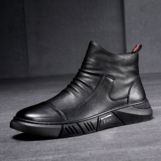 Botas Militares de Cuero para Hombre - Botines Tácticos de Media Caña