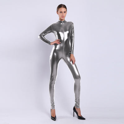 Enterizo de Cuero Sintético Brillante para Mujer - Image 12