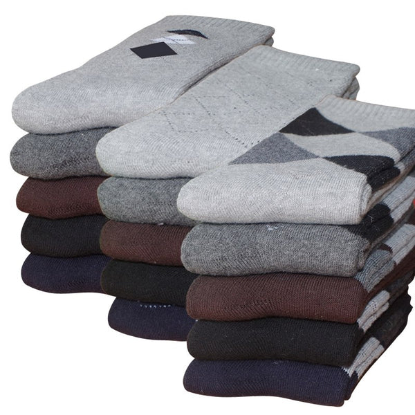 Pack 5 Pares Calcetines Térmicos Hombre Invierno Algodón Grueso Negocios