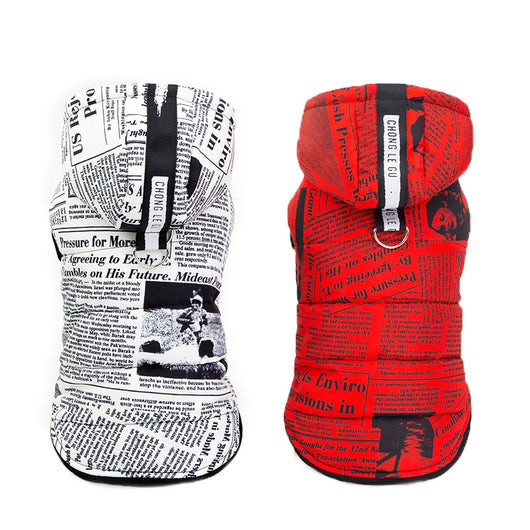 Ropa de Algodón Estampado Periódico para Mascotas - Image 4