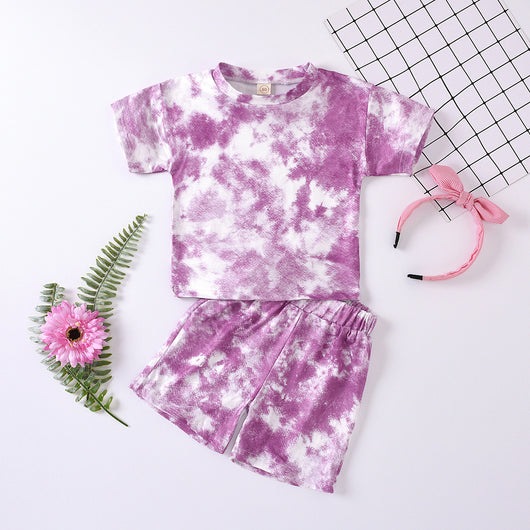 Conjunto Infantil Tie-Dye: Playera y Shorts de Manga Corta - Image 3