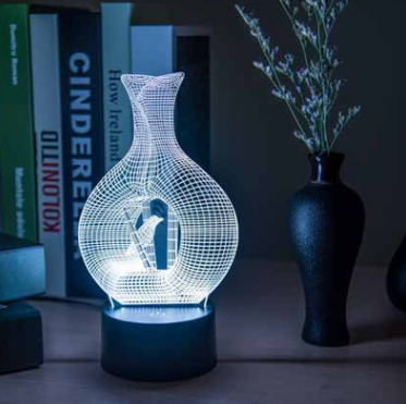 Lámpara LED 3D con Diseño Creativo para Iluminación Nocturna