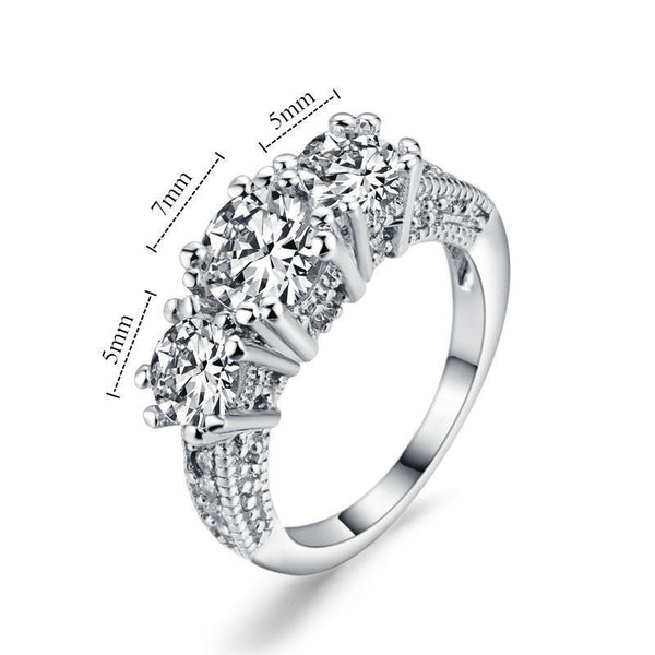 Anillo de Compromiso con Circonita - Diseño Europeo y Americano