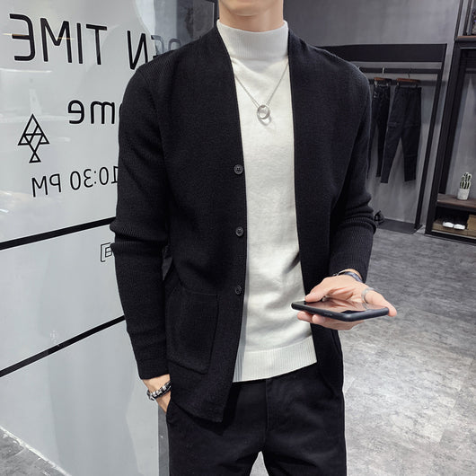 Suéter Slim Fit Cuello V Manga Larga para Hombre