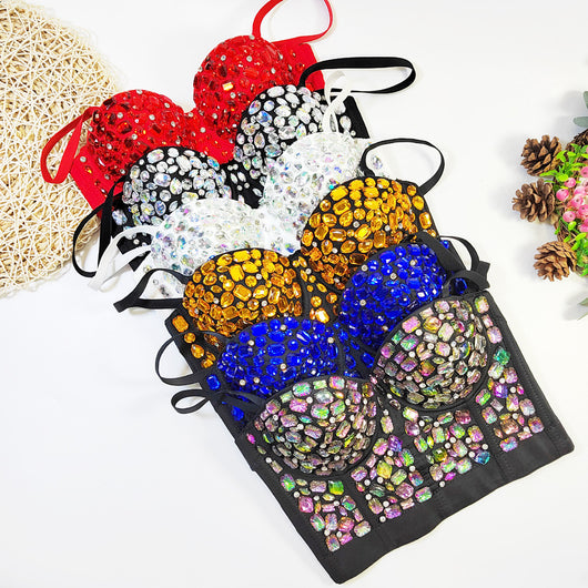 Top Corto Beaded con Diamantes - Estilo Hot Girl Elegante - Image 31