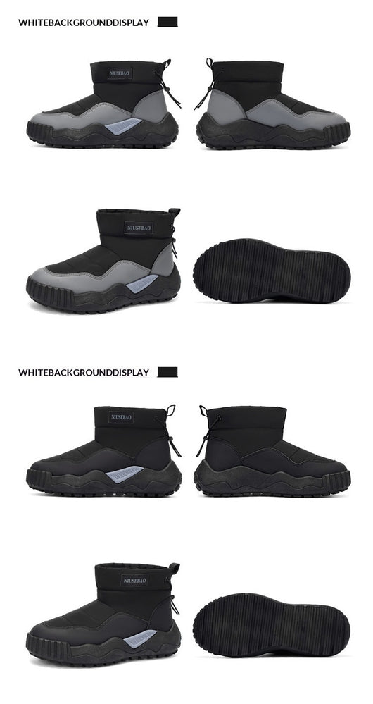 Botas Casuales de Algodón Cálidas para Hombre - Botines Estilo Mid-Top - Image 14