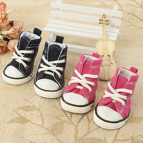 Zapatos para Mascotas de Lona Denim Transpirables y Cómodos