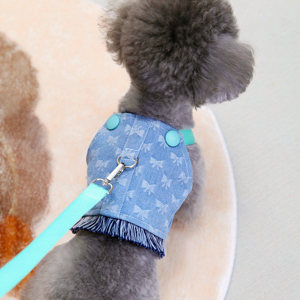 Enterizo Denim para Mascotas con Moño Trasero - Image 6