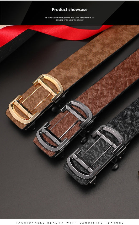 Cinturón de Cuero para Hombre con Hebilla Automática sin Agujeros - Image 13