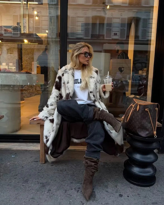 Abrigo de Piel Sintética con Estampado Animal - Image 20