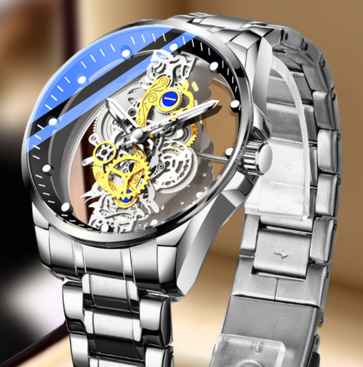 Reloj Automático Esqueleto Dorado de Lujo para Hombre - Image 5