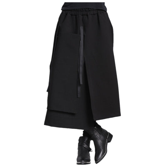 Falda Recta con Cintura Elástica Irregular - Image 12