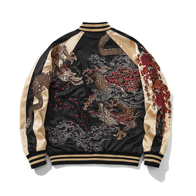 Chaqueta Beisbolera Hombre con Bordado de Dragón - Estilo Casual Reforzado - Image 5