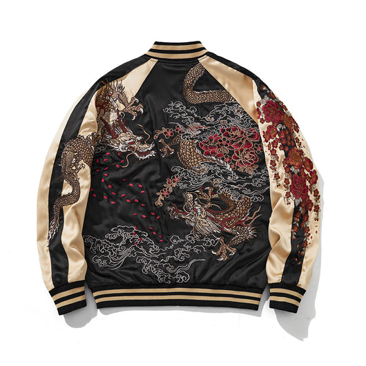 Chaqueta Beisbolera Hombre con Bordado de Dragón - Estilo Casual Reforzado - Image 5