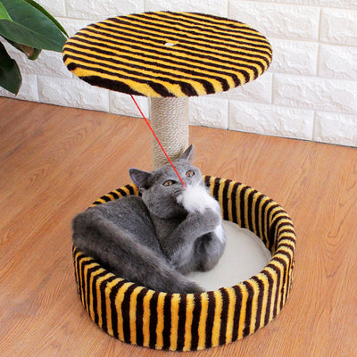Árbol Rascador para Gatos Pequeños con Plataforma Saltadora y Casa Cuatro Estaciones - Image 5