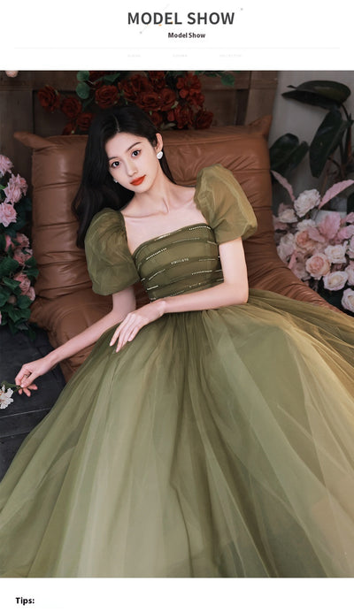 Vestido de Noche Mori Style Verde Esmeralda Ajustado Elegante - Image 13
