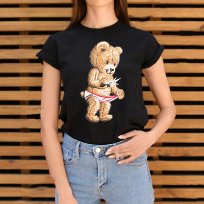 Playera Oversized Estampado Oso Divertido - Unisex Moda Casual