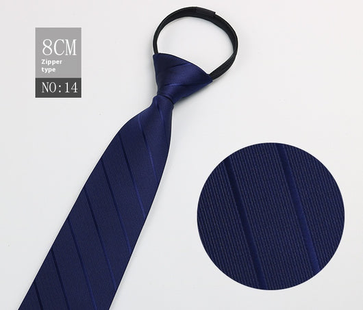 Corbata Negra Rayada Azul con Cierre Rápido - Corbata Ejecutiva Lazy Zip - Image 15
