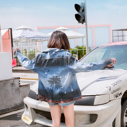 Chaqueta Denim Coco con Roturas Desgarradas - Image 10