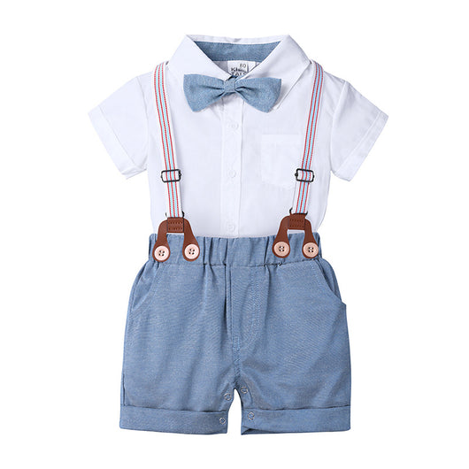 Conjunto Infantil: Camisa Blanca y Overol de Tirantes - Image 4