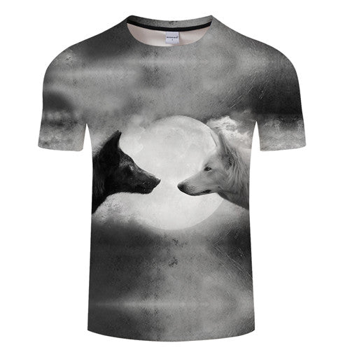 Playera de Cuello Redondo con Estampado Digital 3D