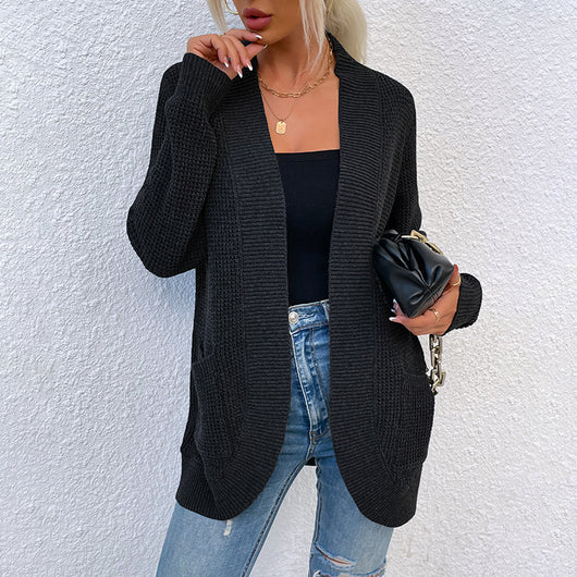 Suéter Tejido para Mujer con Bolsillos Curvos y Dobladillo Elegante - Image 5