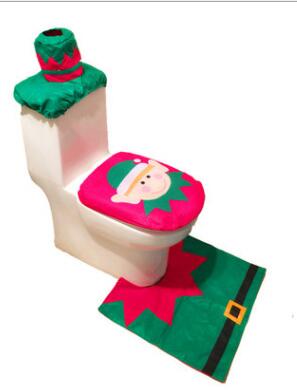 Juego de Decoración Navideña para Baño - Cortina de Ducha y Funda de Inodoro Papá Noel - Image 8