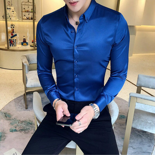 Camisa Casual Británica de Manga Larga para Hombre - Image 5