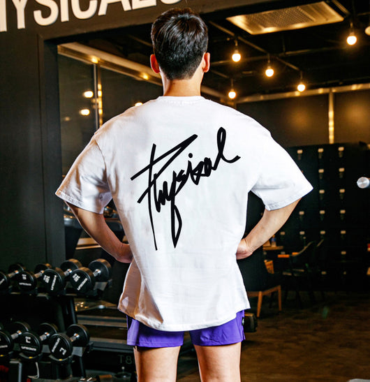 Camiseta Fitness Holgada de Algodón Puro para Hombre - Image 9