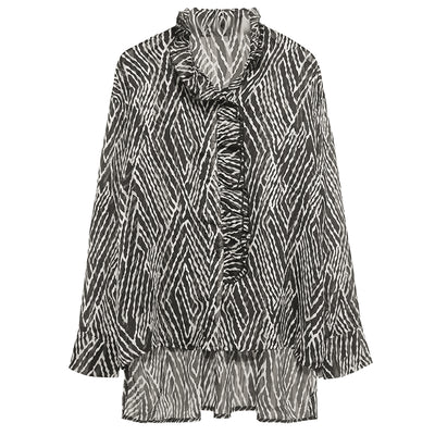 Blusa de Chifón con Cuello Parado y Volantes - Image 4