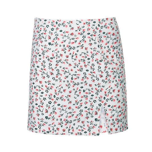 Falda Asimétrica Floral de Cintura Alta - Corte A Elegante - Image 2