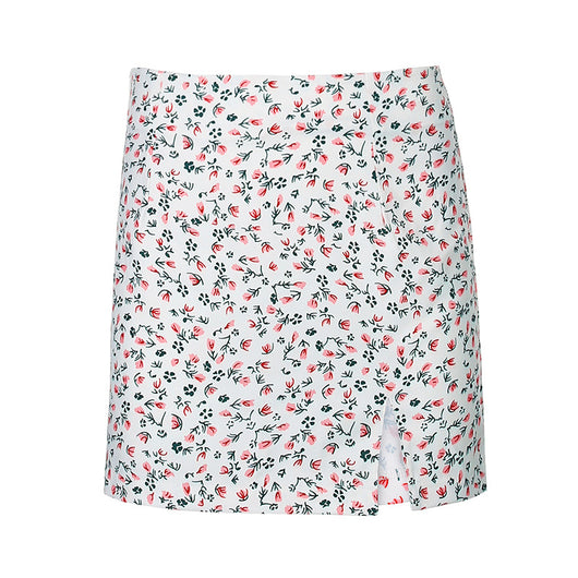 Falda Asimétrica Floral de Cintura Alta - Corte A Elegante - Image 2