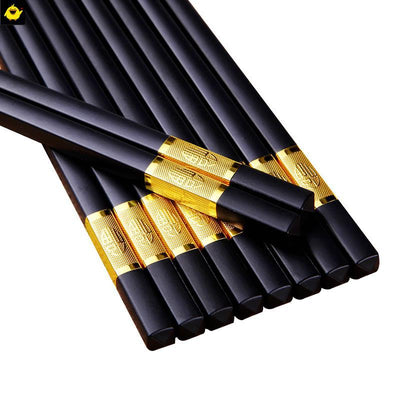 Set de 10 Pares de Palillos de Madera Maciza con Refuerzo de Aleación - Image 3