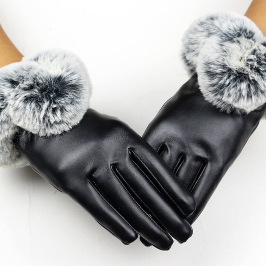 Guantes de Cuero con Pantalla Táctil para Otoño e Invierno