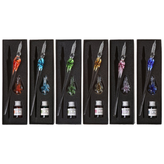 Set de Pluma Sumergible con Flor de Cristal Elegante - Image 2