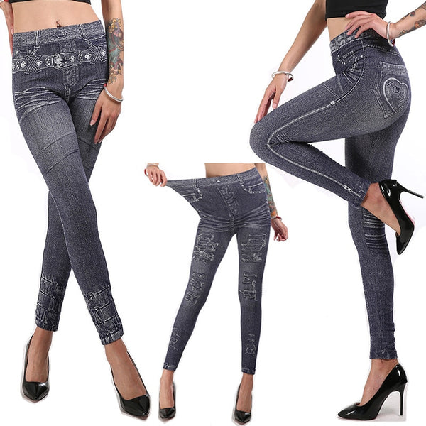 Leggins de Imitación Denim Primavera para Mujer