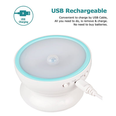 Luz Nocturna LED con Sensor de Movimiento 360° - Recargable para Dormitorio y Pasillos - Image 4