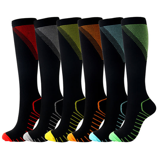 Calcetines de Compresión V con Patrón de Colores