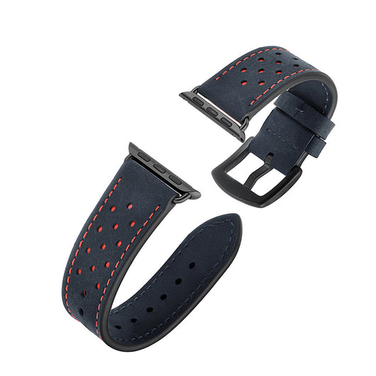 Pulsera de Cuero Transpirable con Diseño Poroso de Color Sólido - Image 17