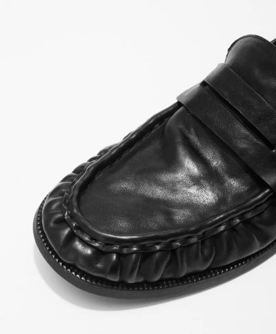 Mocasines de Cuero Lavado Arrugado Mapi Neri Soft - Image 13