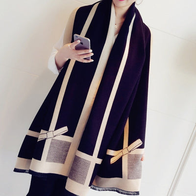 Poncho Reversible con Moño - Diseño Elegante Doble Cara - Image 16