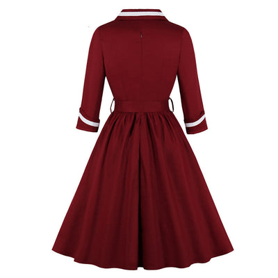 Vestido Elegante con Escote en V Profundo y Mangas Abullonadas - Image 2