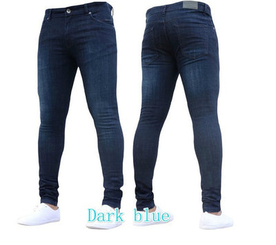 Pantalones Vaqueros Ajustados de Color Sólido para Hombre