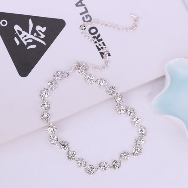 Conjunto de Aretes y Collar de Diamantes para Novia - Joyería Coreana Elegante