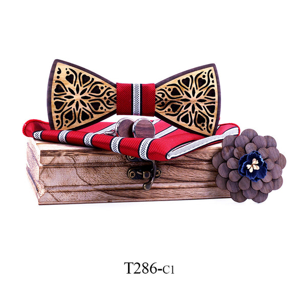 Traje con Pajarita de Madera Maciza