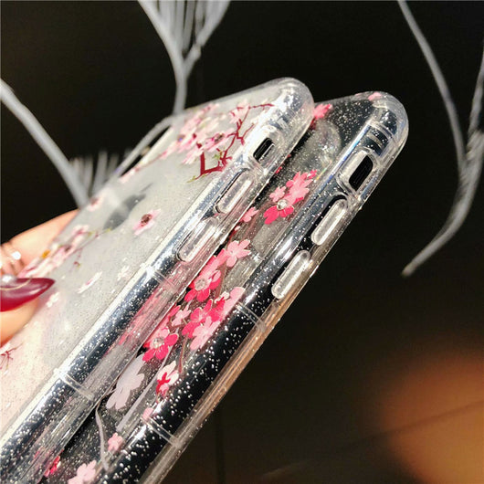 Funda para celular con brillo flor de durazno - Image 4