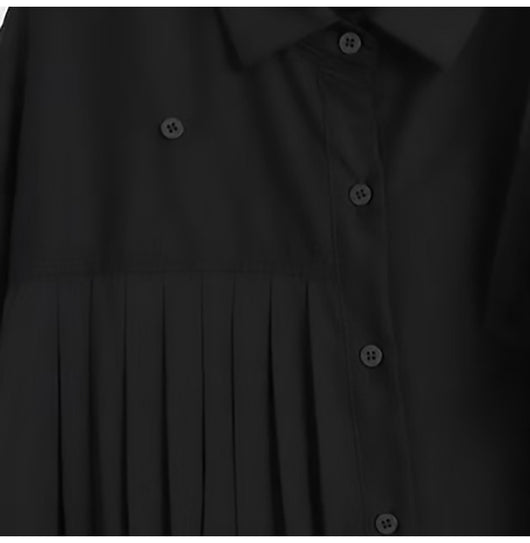 Blusa Plisada Asimétrica Estilo Británico para Mujer - Image 4
