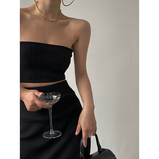 Conjunto de Dos Piezas: Falda Envolvente Tejida para Mujer - Image 4