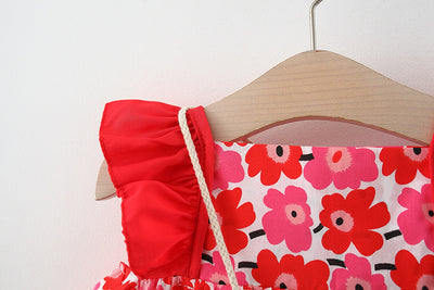 Vestido para Niña con Mangas Volantes + Bolsa Canasta de Bambú - Image 13