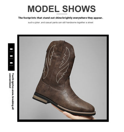 Bota Vaquera Retro Otoño Invierno - Estilo Western Clásico - Image 21